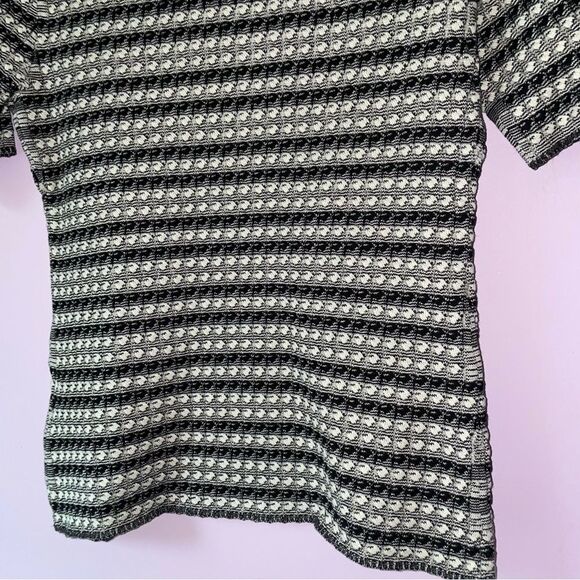 MM Lafleur Size M The Charli Top Cable Stripe Black White - Picture 8 of 8